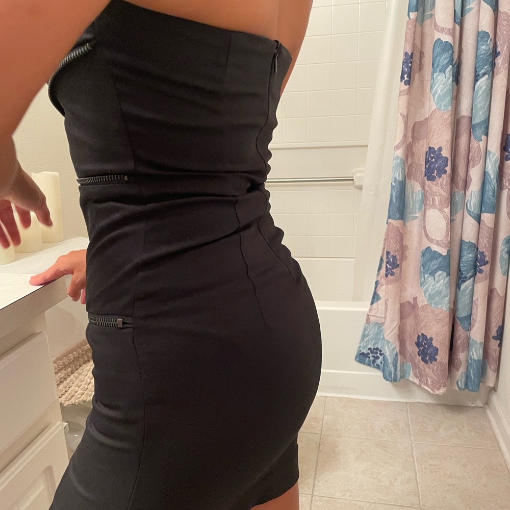 Strapless Zip Super Mini Dress